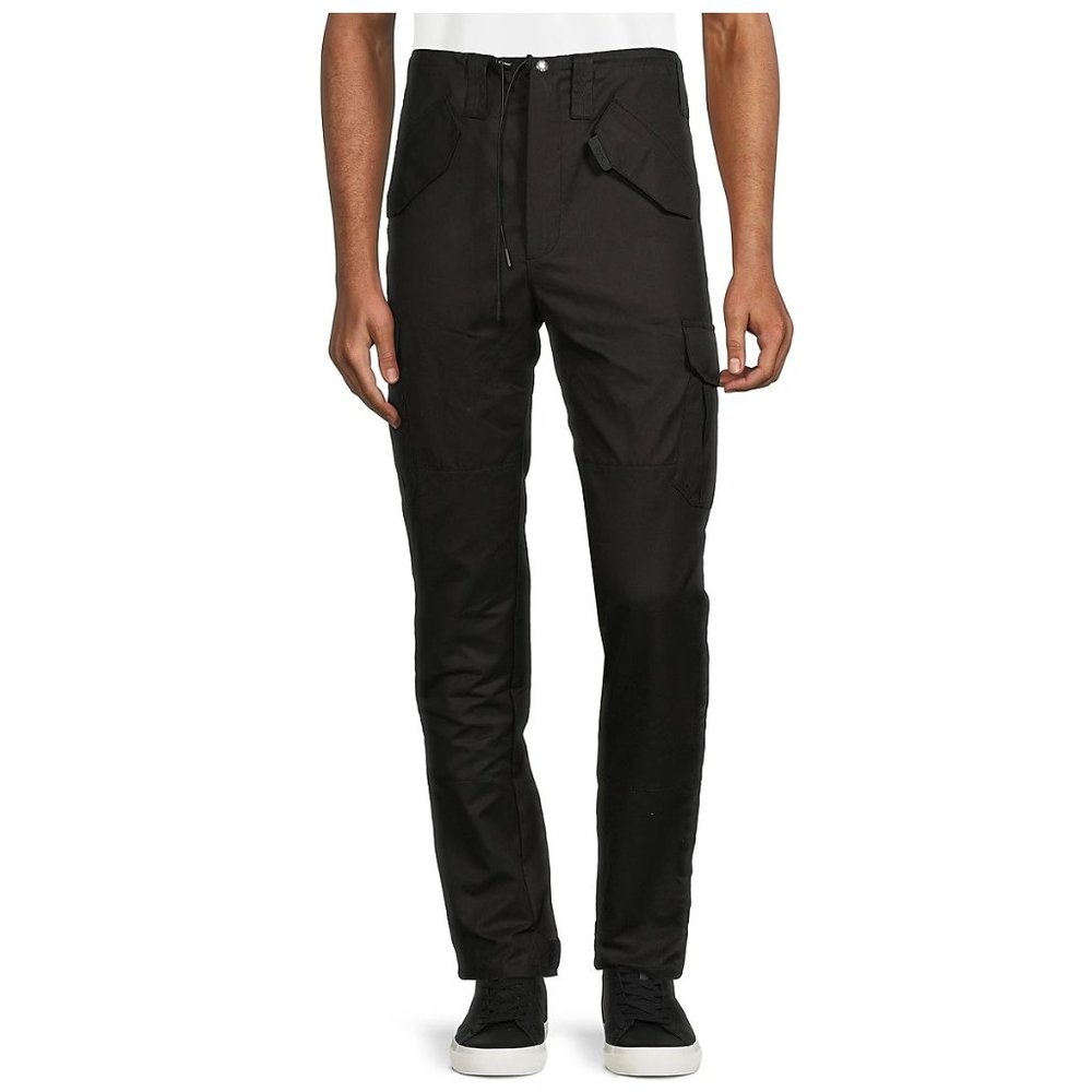 *$450 NEW RtA MEN OTIS FLAT FRONT BLACK PANTS SZ LARGE